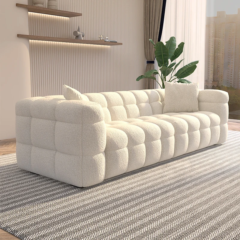 

Cotton Designer Sofa Comfortable Double Foam Fabric Sofa Human 3 Seater Sillon Relax Reclinable Para Salon Home Furniture