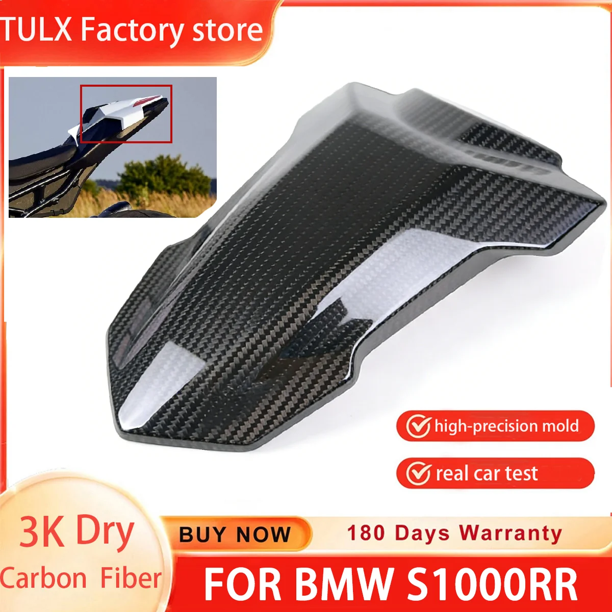 

3K Dry Carbon Fiber For BMW S1000RR M1000RR 2019 2020 2021 2022 Motorcycle Accessories Seat Panel