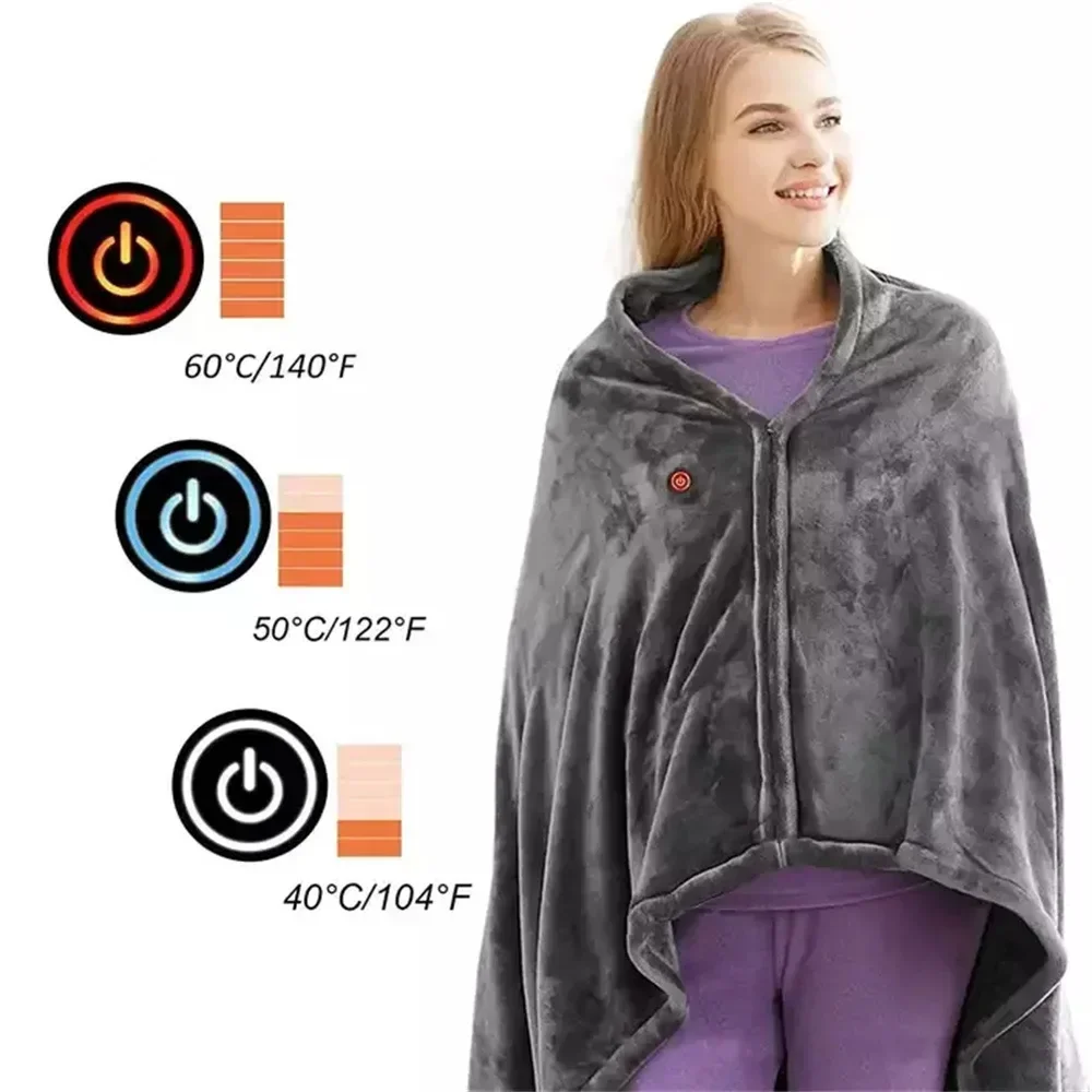 150x80cm Winter Electric Blanket USB Home Warmer Heated Mat 3 Heat Controller Electric Heating Blanket Shawl Warm Pad