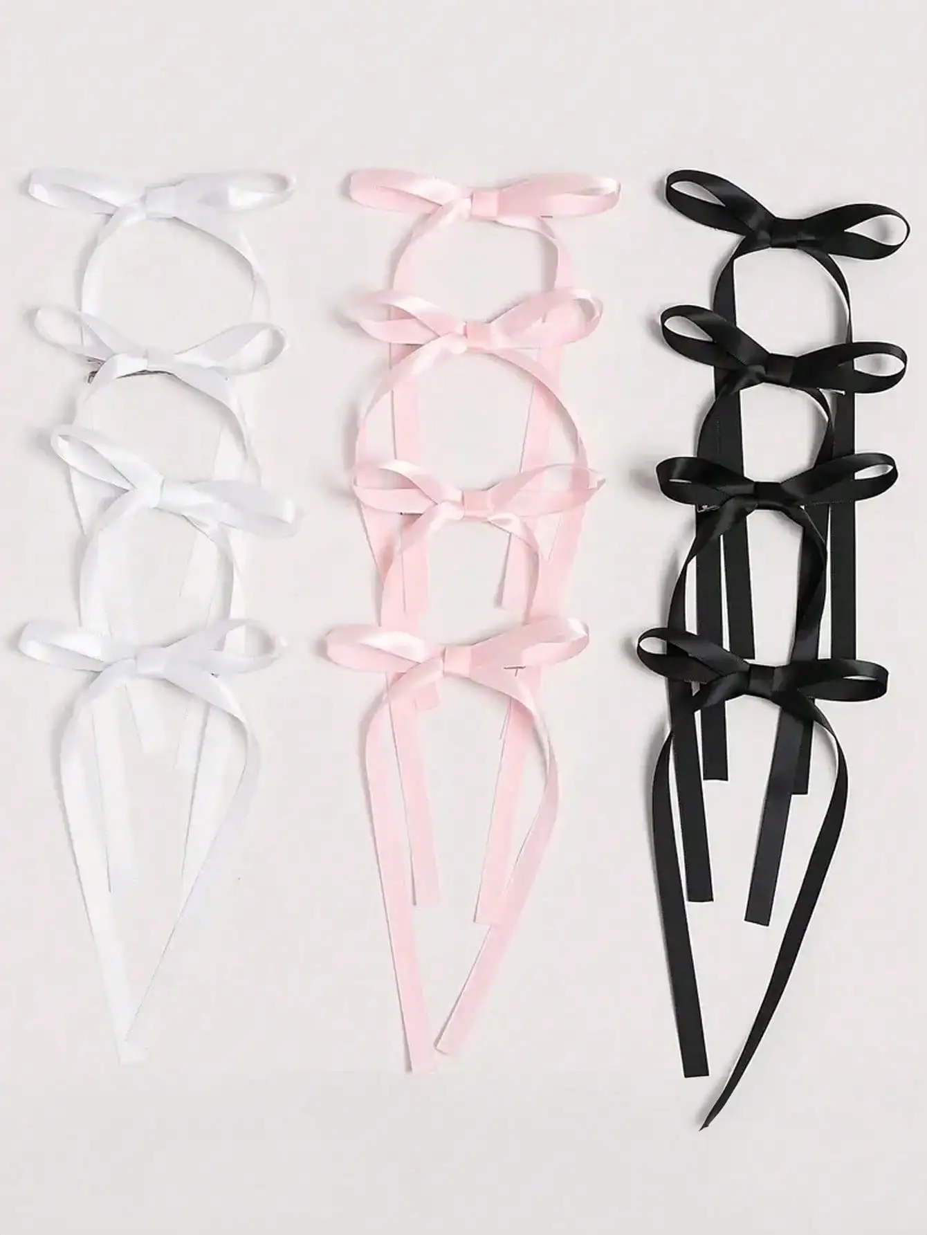 2/12 Pcs Fashion Simple Sweet Bow Ribbon Hair Clips For Women Girls Party Hair Accessories