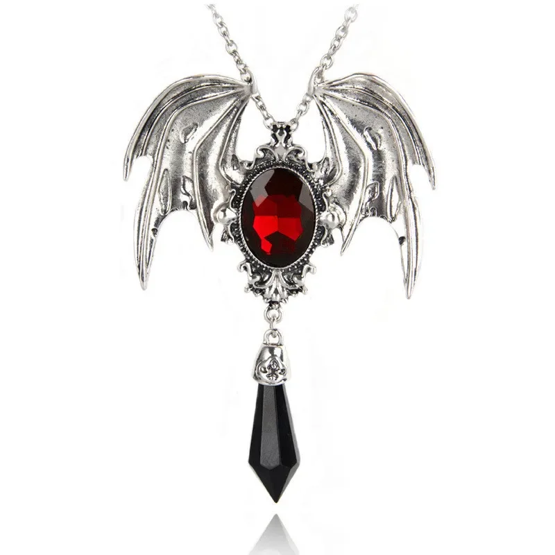 Bat Necklace Women Men Gothic Jewelry Bat Wings Crystal Pendant Necklace Long Women Accessories Hot Sale Gifts For Best Friends