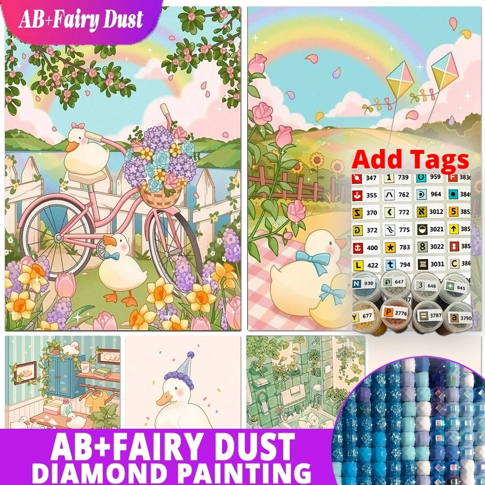 AB Fairy Dust Diamond Painting 2026 Cute Duckling Picture Full Diamond Mosaic 5d Diy Embroidery Cross Stitch Kits Home Decor Car
