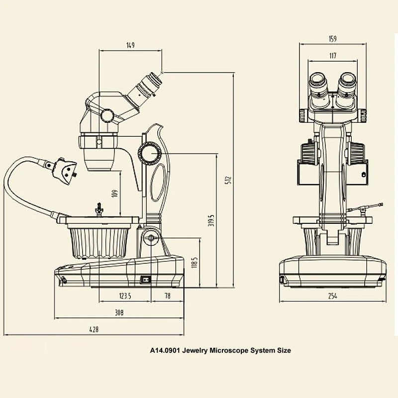 OPTO-EDU A24.0901-B 0.67 ~ 4.5x مجهر مجوهرات جيولوجي ستيريو مجهر