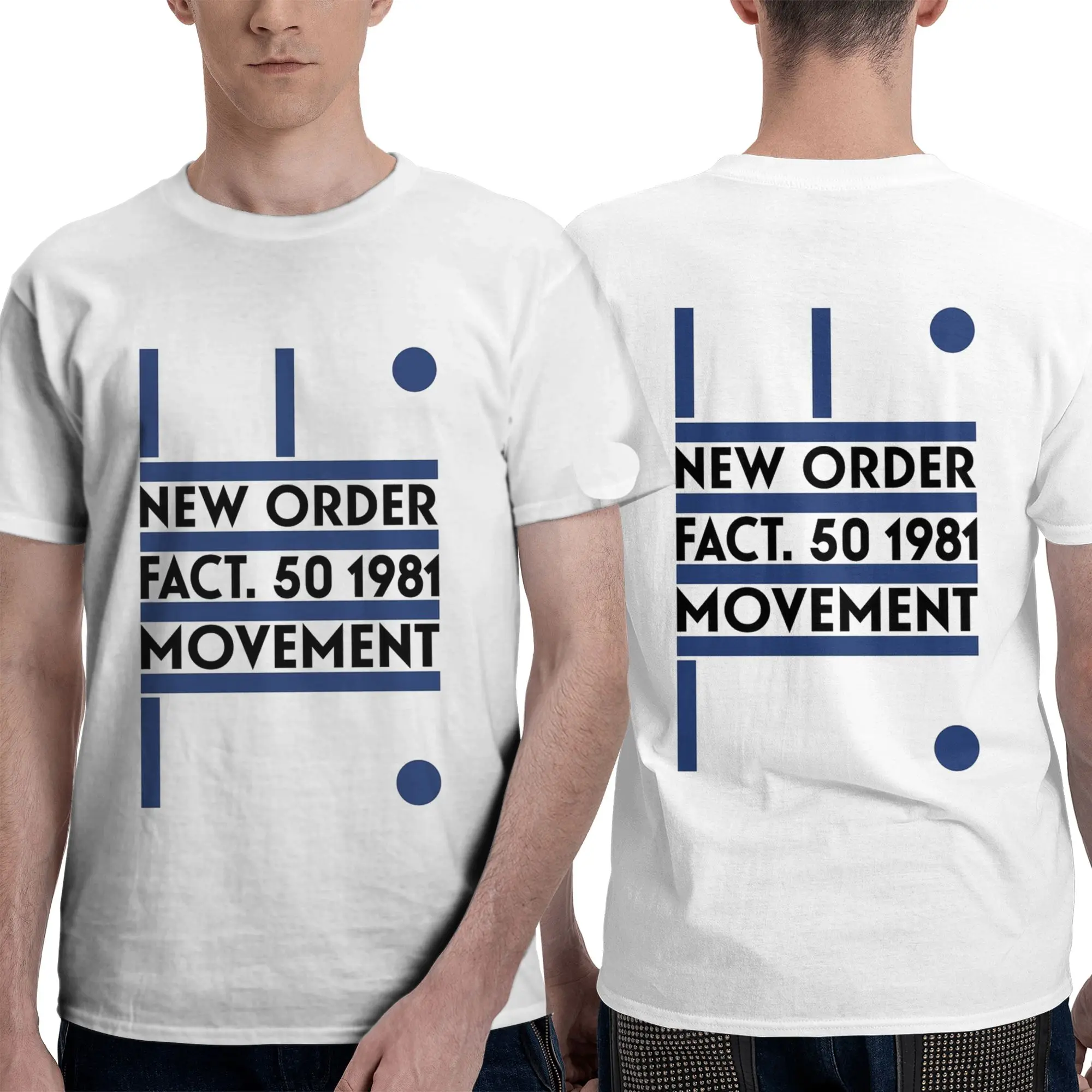 100% Cotton New Order Movement T-Shirt Men's Double Sided T Shirt Men O-Neck Summer Shirts Tops Oversized