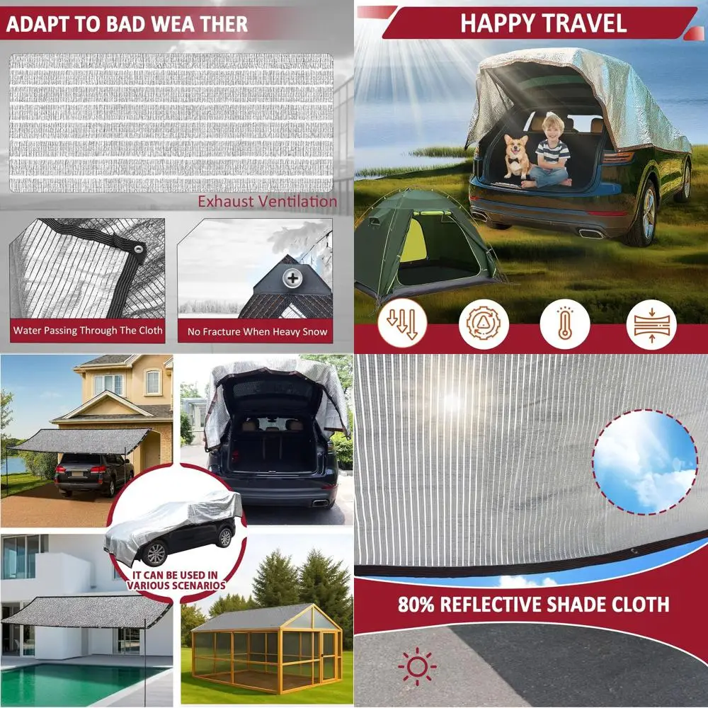 

80% светоотражающая устойчивая к ультрафиолетовому излучению алюминиевая ткань, 10x20 футов, дышащая и охлаждающая, идеально подходит для садоводства и защиты от солнца на открытом воздухе