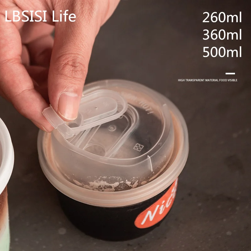 

LBSISI Life-Thickened PP Injection U-shaped Cup Americano Cup Ins Disposable 90 Caliber Hot Drink High Permeability Plasti 25Pcs