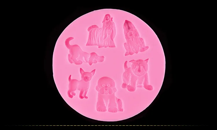 Silicone Dog Mold Sugar Craft Fondant Cake Decorating Tools Embossed Mold Decorating Mould Baking Tool D178