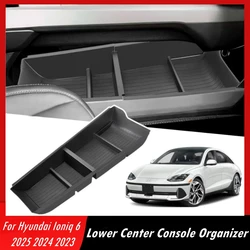 TPE Lower Center Console Organizer Tray for Hyundai Ioniq 6 2025-2023 LHD Storage Box Interior Insert Tray Secondary Accessory