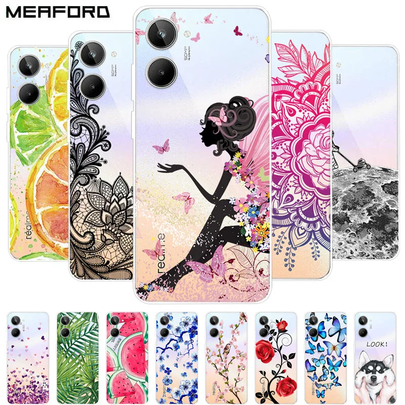 For Realme 10 Pro Case TPU Silicone Soft Cartoon Clear Case for Realme 10 Pro Plus Phone Cover Realme10 Pro Transparent Coque