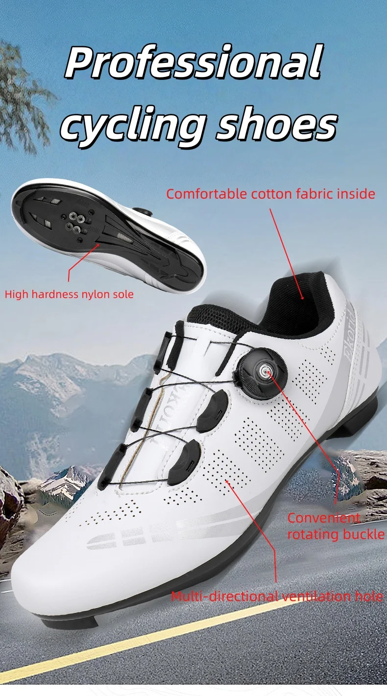 Herren-Mountainbike-Schuhe MTB, atmungsaktiv, rutschfest, hohe Härte, geeignet für Outdoor-Straßenrennen, Mountain-Offroad-Fahren 37-46 – Detail 3