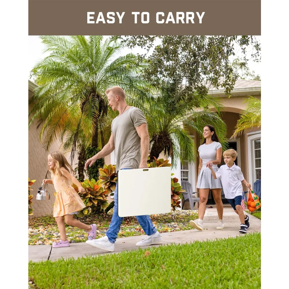 طاولة قابلة للطي محمولة مقاس 28 بوصة مع تعديل الارتفاع بيد واحدة، وخيارات الارتفاع 3 مستويات، وإعداد سهل، ومتعددة الوظائف لـ Perso #5