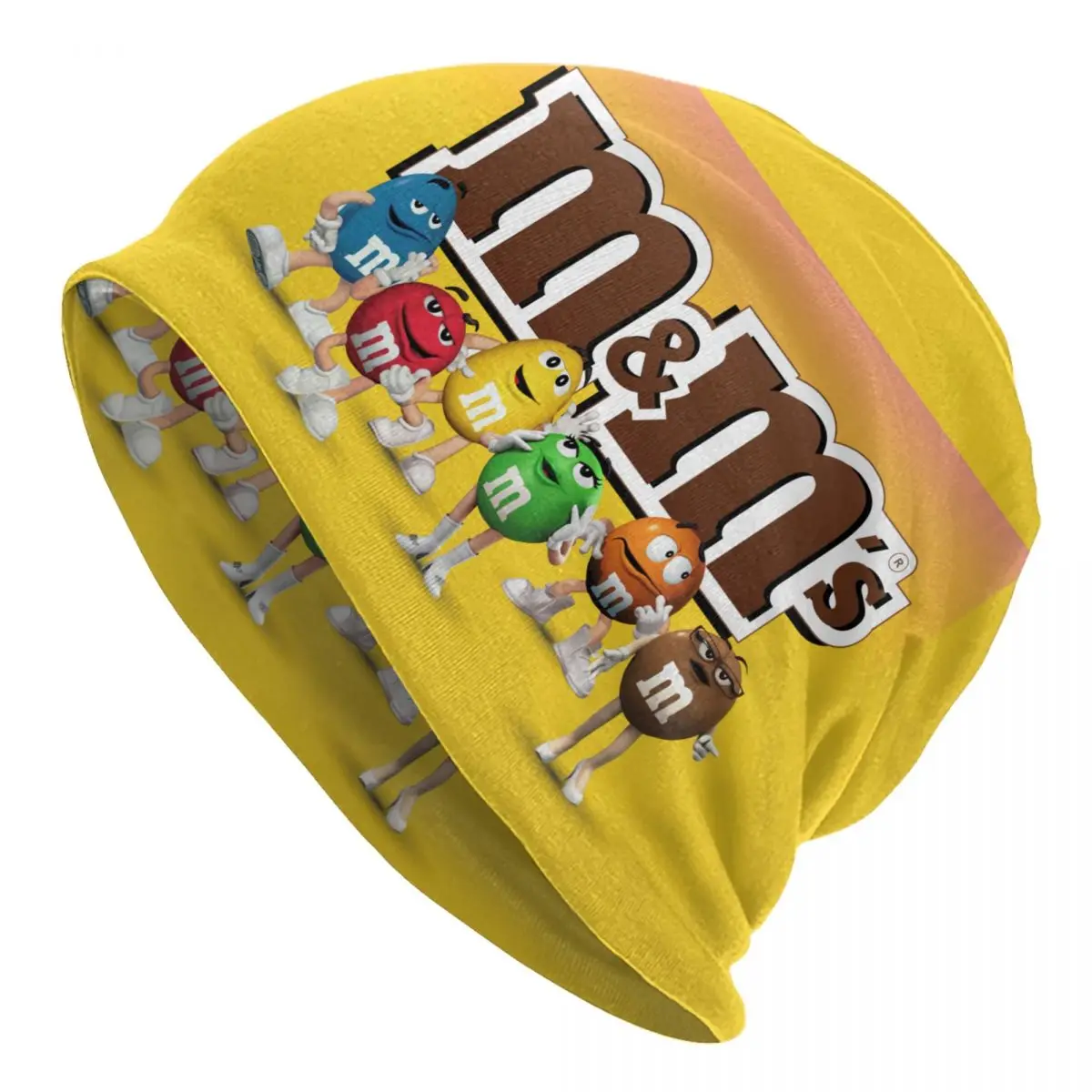 

M&M's Chocolate Skullies Beanies Caps For Men Women Unisex Hip Hop Winter Warm Knitting Hat Adult Funny Candy Meme Bonnet Hats