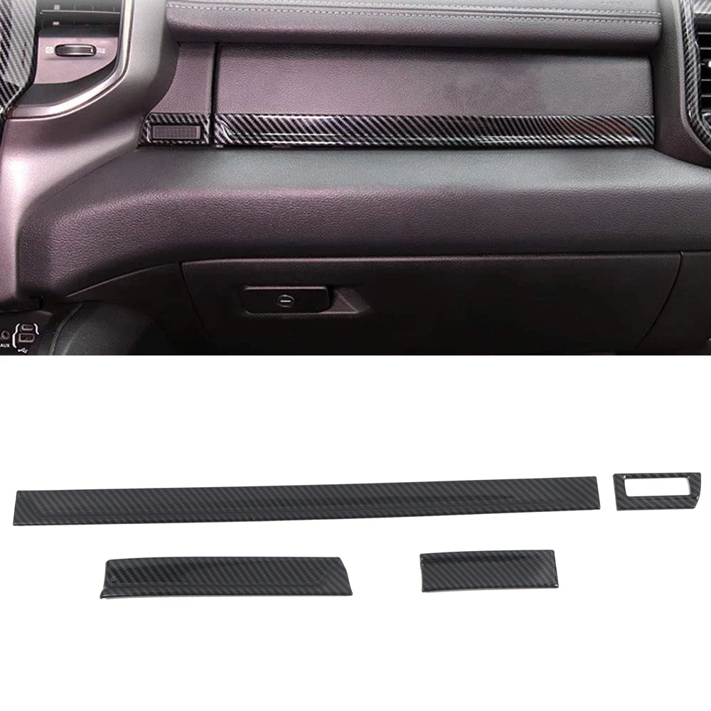 

for Ram 1500 2019-2023, Ram TRX 2021-2023 Dashboard Overlay Carbon Fiber ABS Plastic 4pcs