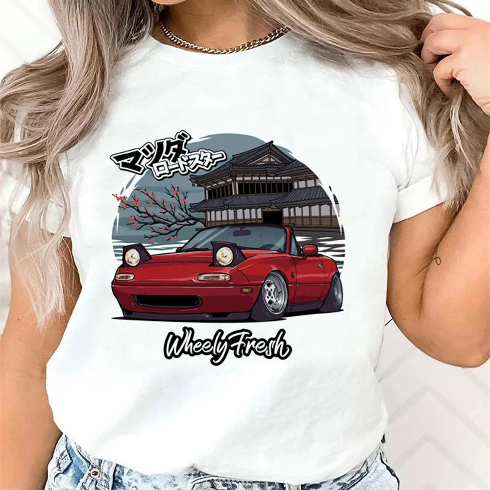 Miata Tee women streetwear comic summer top girl Japanese graphic anime clothes