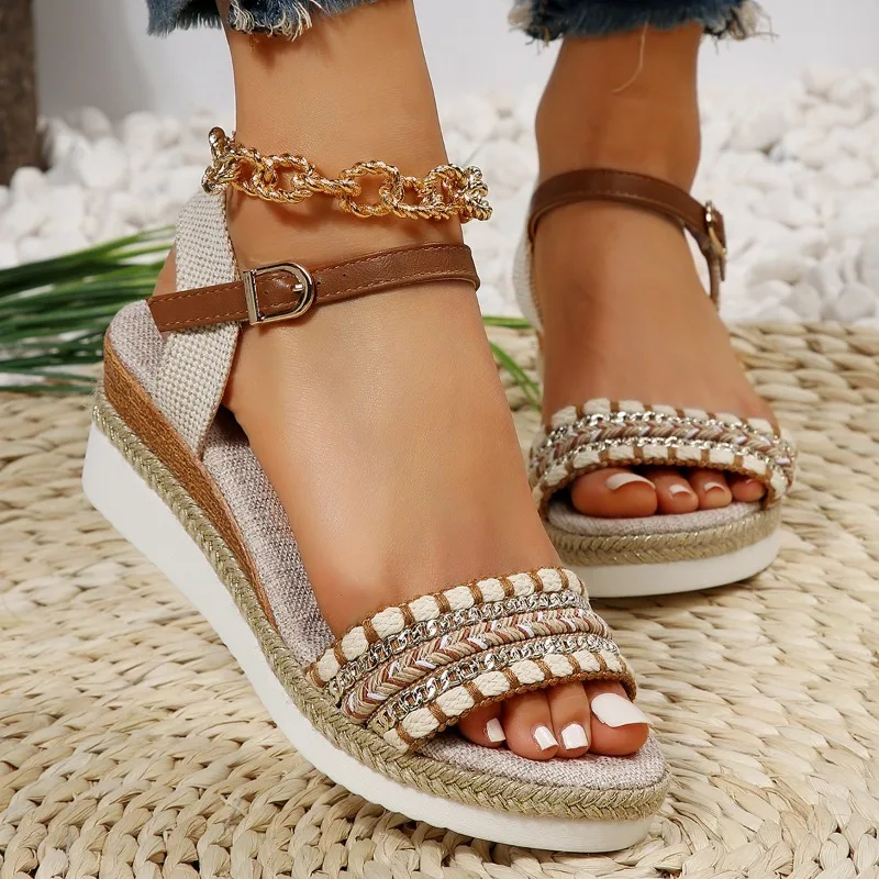

Roman style Sandals for Women 2025 Summer New platform Height Increase Women Sandals Comfortable Daily Casual Wedge Women Shoes