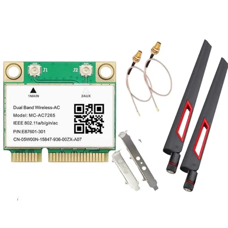 

A13E-Wireless Mini PCI-E Network Adapter 7265 Dual Band 2.4Ghz 5Ghz Wifi 5 AC7265 1200Mbps BT4.2 802.11Ac Wifi Card Laptop