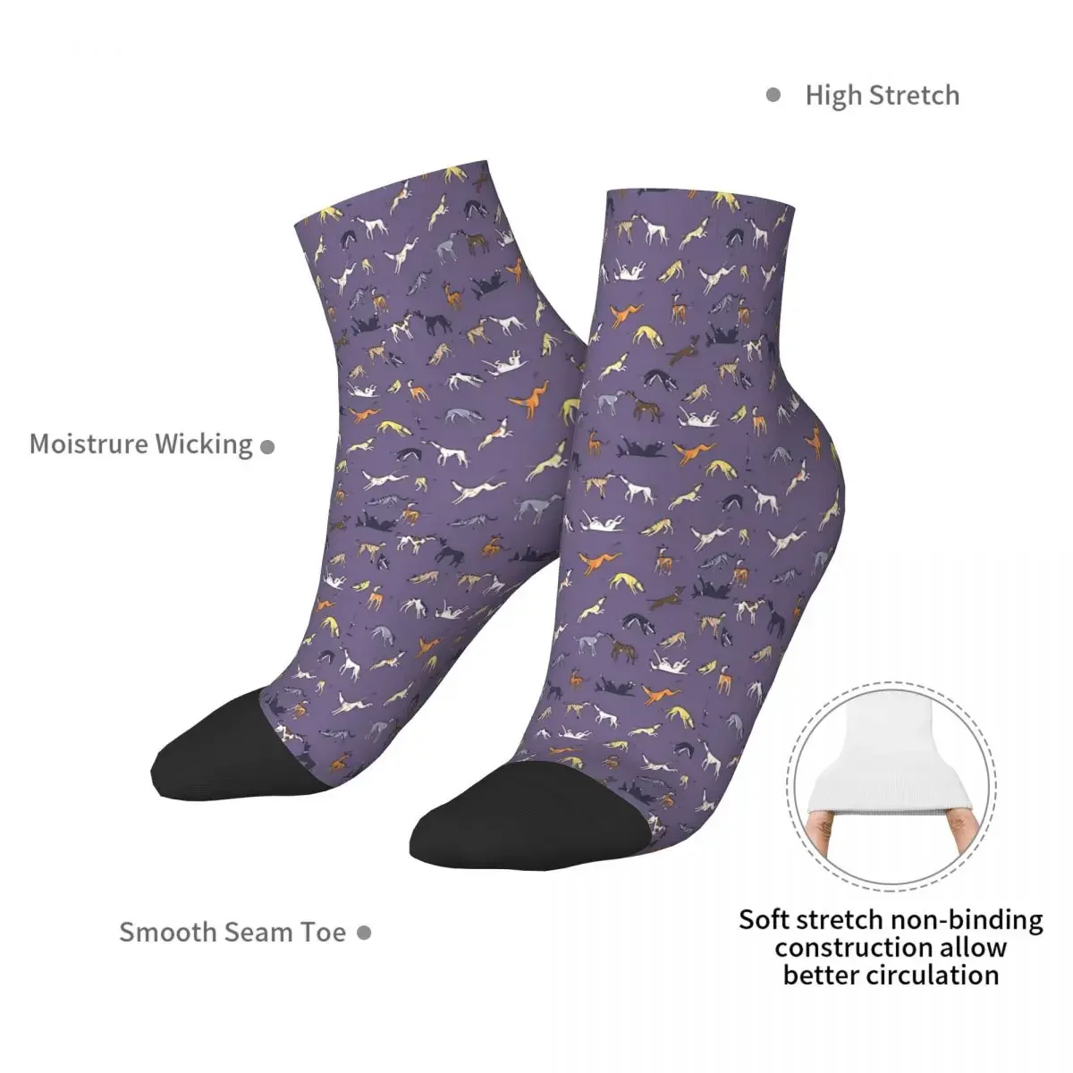 Leaps Hounds Geryhound Greyhounds Dog Ankle Socks Male Mens Women Winter Stockings Printed