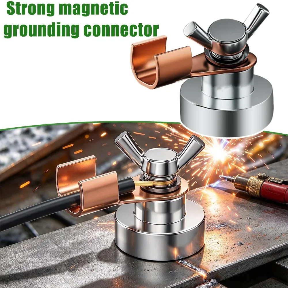 High Temperature Resistant Magnetic Welding Ground Clamp Strong Magnetic Holder for Metal Welding Table Bar Rail