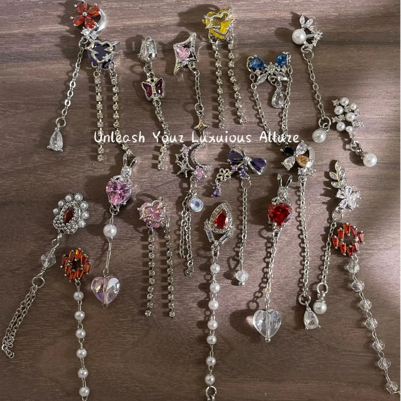 2Pcs Kaniu Exquisite Anhänger Zirkon Perle Fringe Nail art Charms Glänzende Strass Nagel Dekorationen Zubehör Für Maniküre