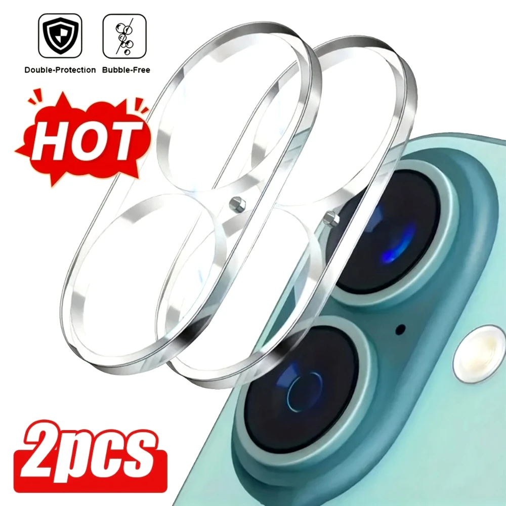 

2 шт. ультрапрозрачных защитных стекол для объектива камеры iPhone 17, 16, 15, 14 Pro Max, 13, 12, 11 Pro, Air 16, 15 Plus, защита от царапин