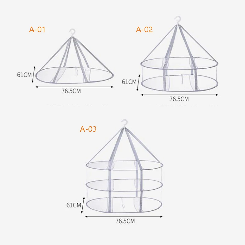 Clothes Drying Basket Drying Racks Hanging Sweater Cardigan Anti-Deformation Windproof Mesh Net Basket Socks Drying Nets