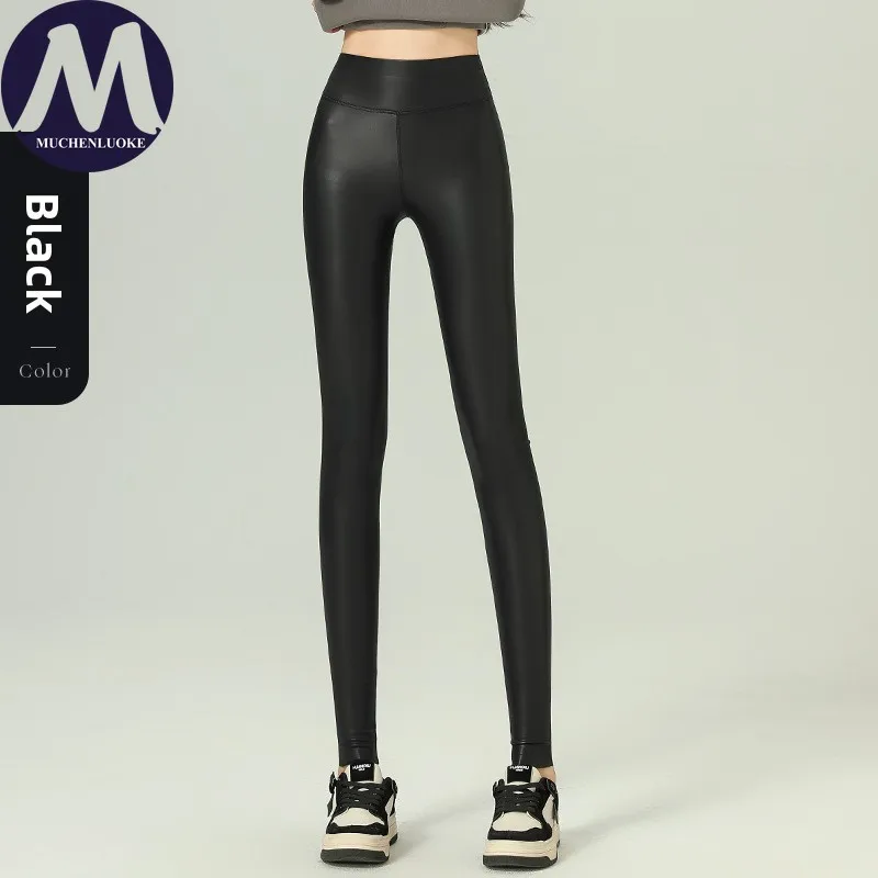 Legginsy Damskie Jesień Zima Nowe Sexy Z Wysokim Stanem Ocieplane Polarem Wyszczuplające Legginsy Modne Dopasowane Grube Ciepłe Legginsy