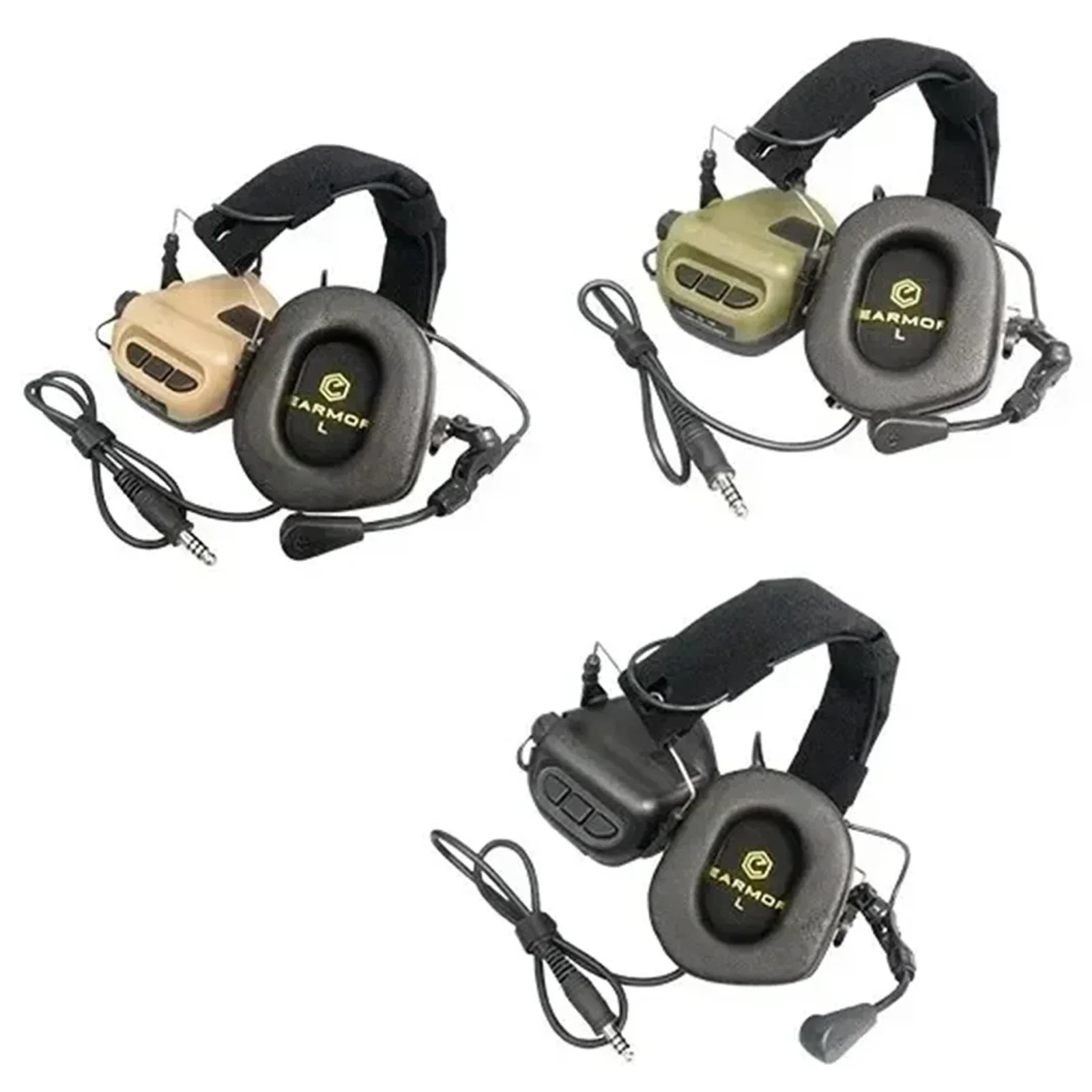 EARMOR M32 MOD4 Headset komunikasi taktis & Adapter helm ARC M16C headphone antibising, penutup telinga menembak militer