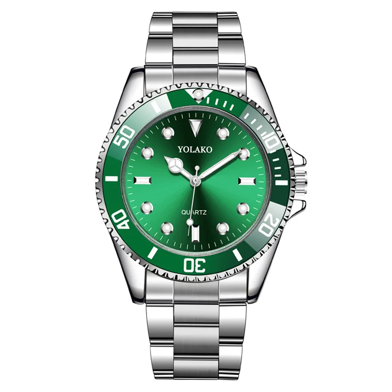 Factory in Stock Live Popular Foreign Trade Green Submariner Watch Men's Watch Men's Watch Fashion Steel Belt Quartz Watch