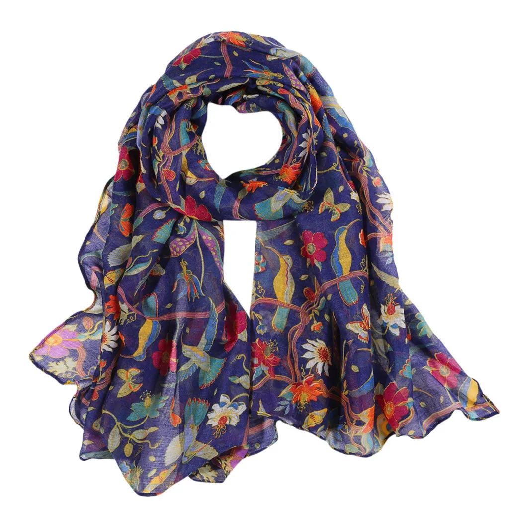 

Women Fashion Chiffon Georgette Silk Scarf For Muslim Hijab Peony Flower Bandana Beach Sarong Scarf&Shawl