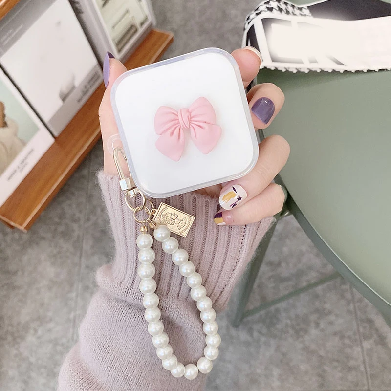 لطيف ل QCY T13 حالة خمر فراشة اللؤلؤ المفاتيح سماعة غطاء لينة واضحة غطاء وقائي ل qcy t13 TWS hearphone