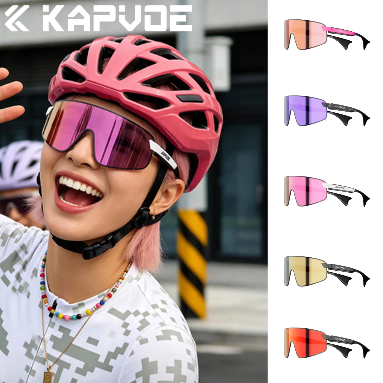 

Kapvoe Hiking Eyewear Fashion Sunglasses Cycling Glasses UV400 Cycling Bike Men MTB Sports Goggles Bicycle Glasses Sunglasses