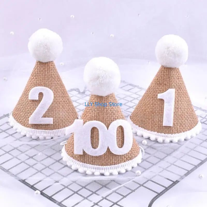 T8UD Universal Baby Party Hat 3 تاج قبعة حفلة عيد ميلاد الديكورات غطاء الرأس الكلاسيكي