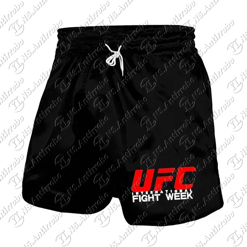 

Summer Black UFC Fighting Week Sports Training Speed Dry Shorts Men's Fitness Training Breathable 3D Printed Shorts