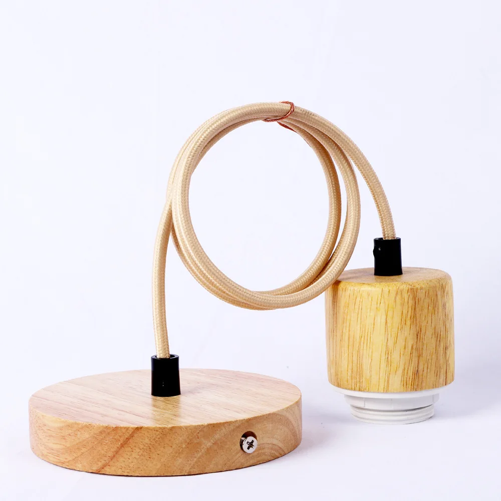 Wood Pendant Lamp Basea E27 Wooden Pendant Lights For Bedroom Home Living Room Decor Natural Color Hanging Lights Fixture