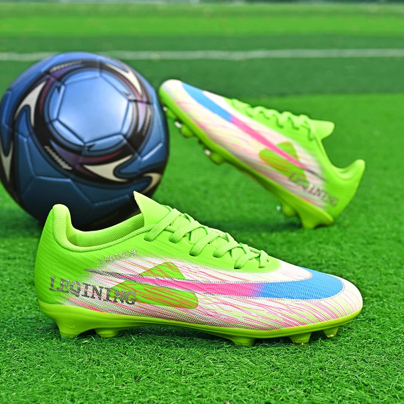 

New Men Football Boots Outdoor Soccer Shoes Sport Match Boys Breathable Training Adult Cleats Non Slip Long Spikes Comfortable
