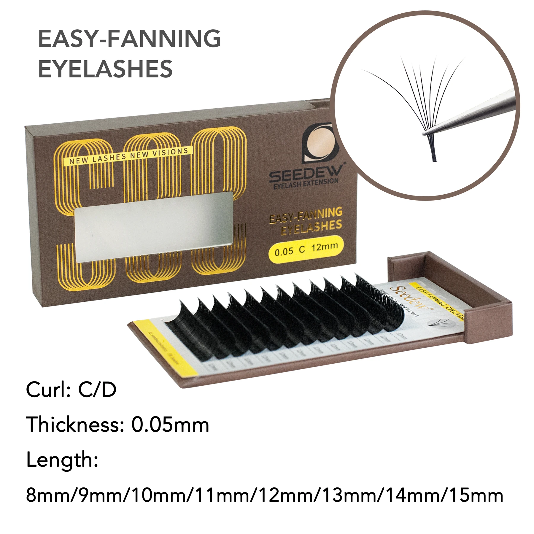 SEEDEW Easy - Fanning Eyelashes Makeup Auto Bloom Flowering Eyelash Extensions Camellia Lashes