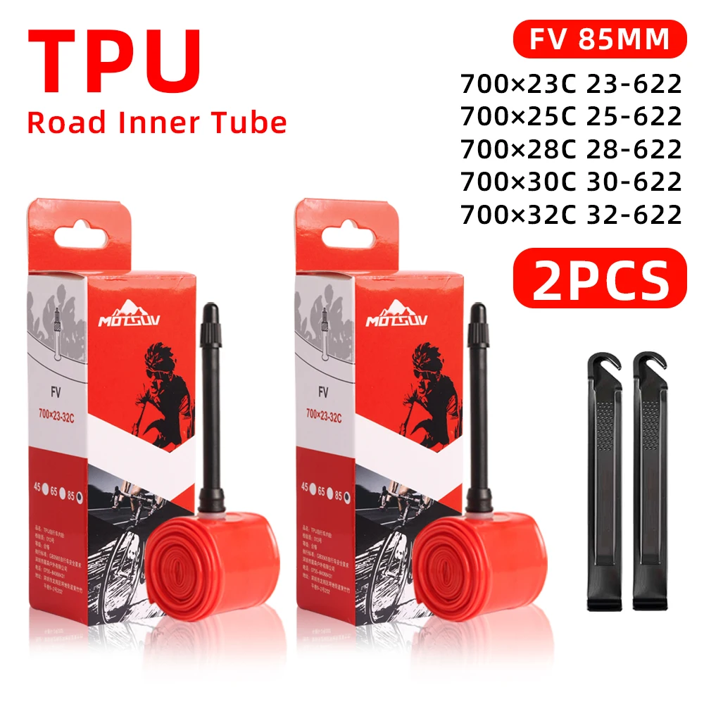 2er-Pack Rennrad-Schlauch 700C 23C 25C 28C 30C 32C TPU Fahrradschlauch Presta-Ventil 45/65mm 85mm Superleicht 33g Fahrradteile – Detail 8