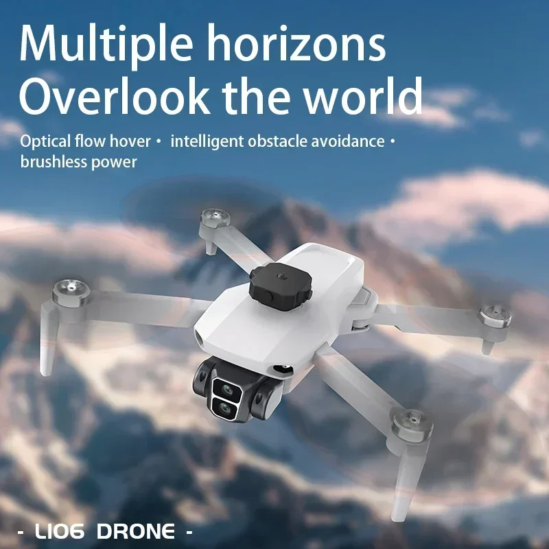 محرك L106 MAX جديد بدون فرشاة 8K HD كاميرا مزدوجة 2.4 جيجا هرتز بدون طيار 360 درجة °   ألعاب هليكوبتر RC محمولة لتجنب العوائق الذكية هدية