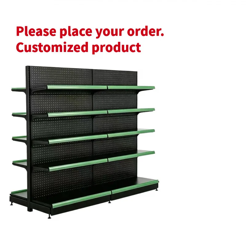 custom.Double Sided Heavy Duty Gondola Shelving Retail Store Shelving Grocery Shop Display Rack Metal Supermarket Display Shelve