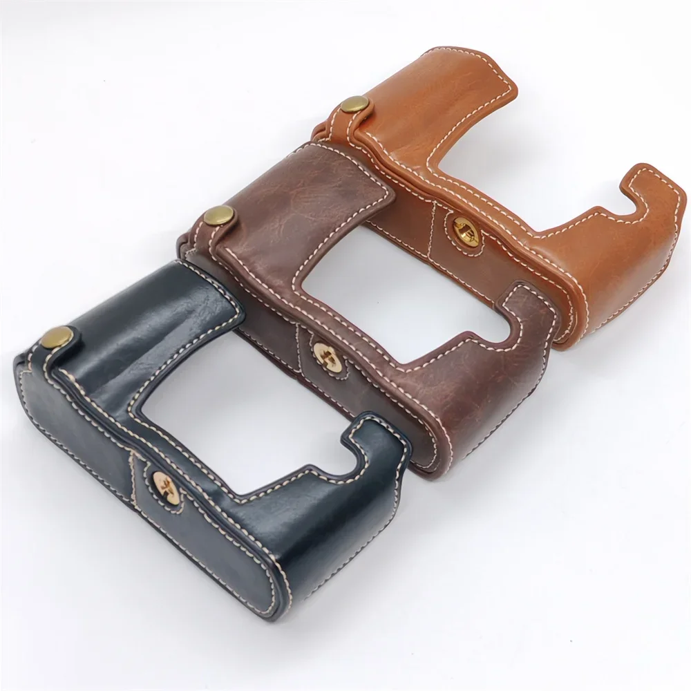 PU Leather Camera Half Body Case for Olympus OM-D E-M10 EM10 (Mark I) Base Cover Battery Opening Shell