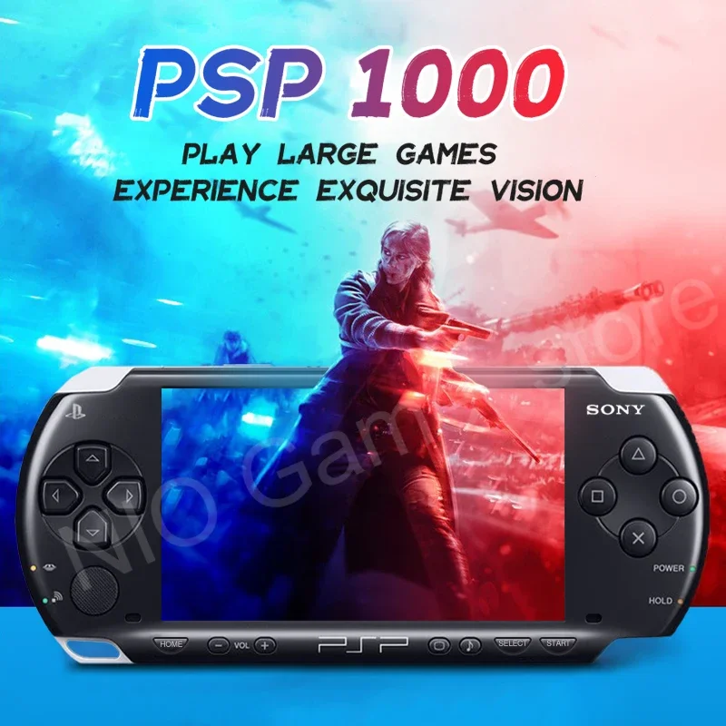 검은색 핸드헬드 게임 콘솔, 리퍼비시, 소니 PSP 1000, 16 GB, 32GB, 64GB, 128GB, 메모리 카드