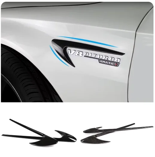 

2pcs/Pairs Door Waist Vent Wing Sticker Fender Sticker for AMG Mercedes Benz Brabus Maybach Rocket V12 Biturbo AMG Side Sticker