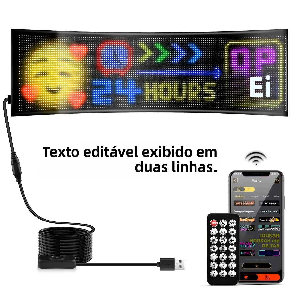 large-led-pixel-screen-matrix-digital-panel-with-dual-rows-display-bt-control-customized-pattern-animation-car-advertising-sign