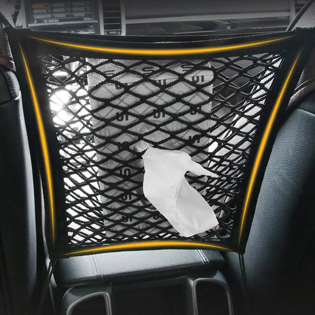 Car Seat Back Net Bag Pocket Pet Barrier Mesh Organizer f/ Phone Disturb Stopper