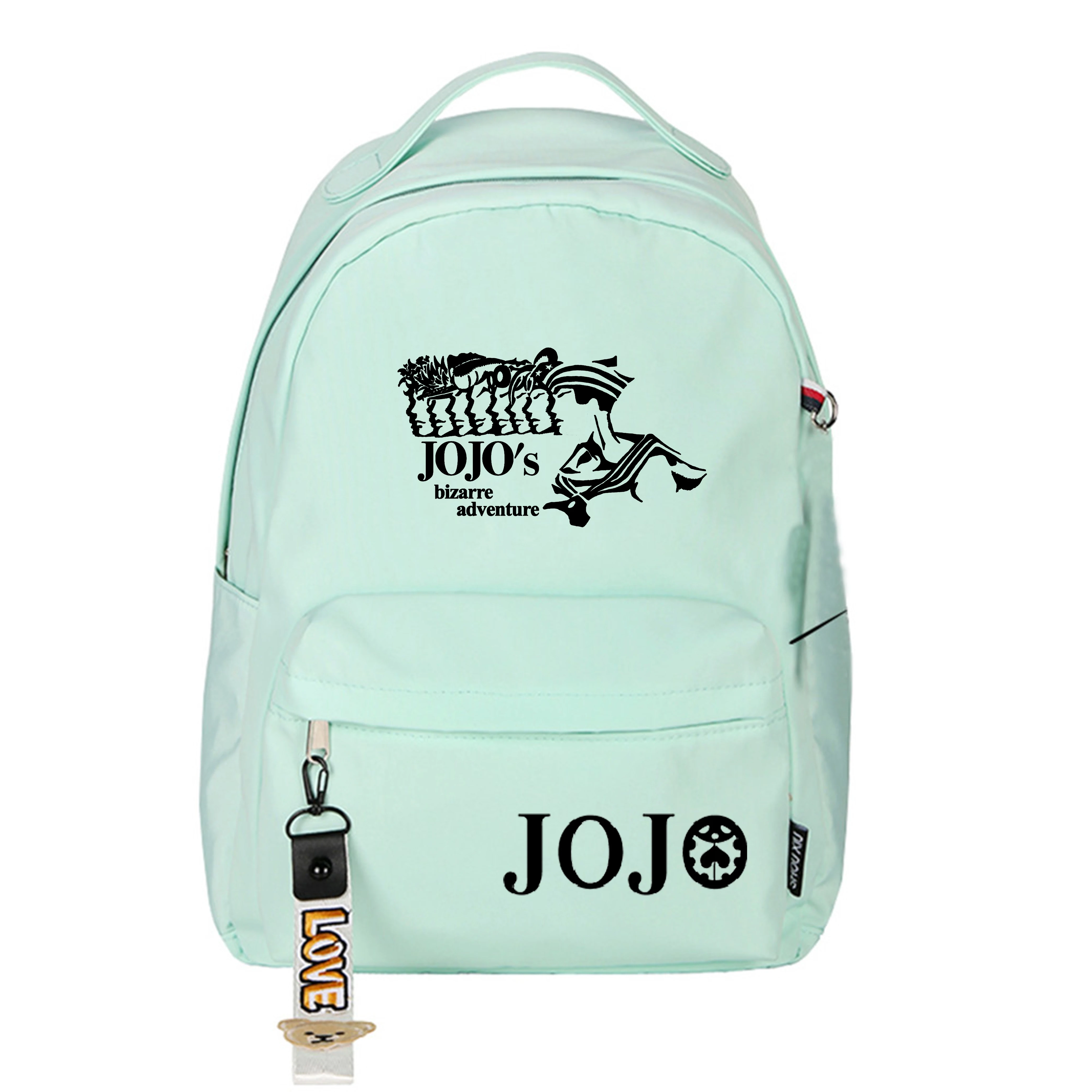 JoJo's Bizarre Adventure Kawaii Cartoon Bookbag Nylon Travel Backpack Small School Bags Women Pink Bagpack Anime Shoulder Bags