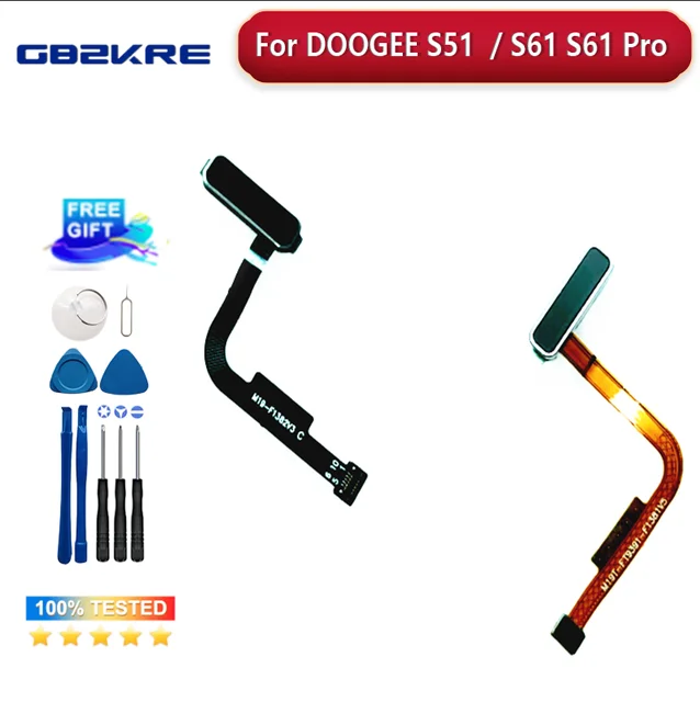 Nowy oryginalny przycisk zasilania DOOGEE S51 / S61 Elastyczny kabel FPC Przycisk odcisków palców Kabel czujnika FPC Akcesoria do DOOGEE S61 PRO