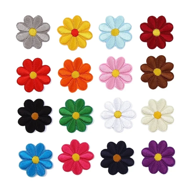 

100pcs/Lot Small Embroidery Patch Sunflower Bag Backpack Dress Shirt Hat Skirt Clothing Decoration Craft Diy Applique