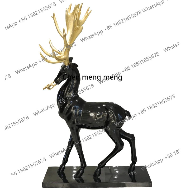scn8617 Sales Office Fortune Lucky Deer Floor Sculpture Artwork Interior Soft Decoration Hotel Ornaments