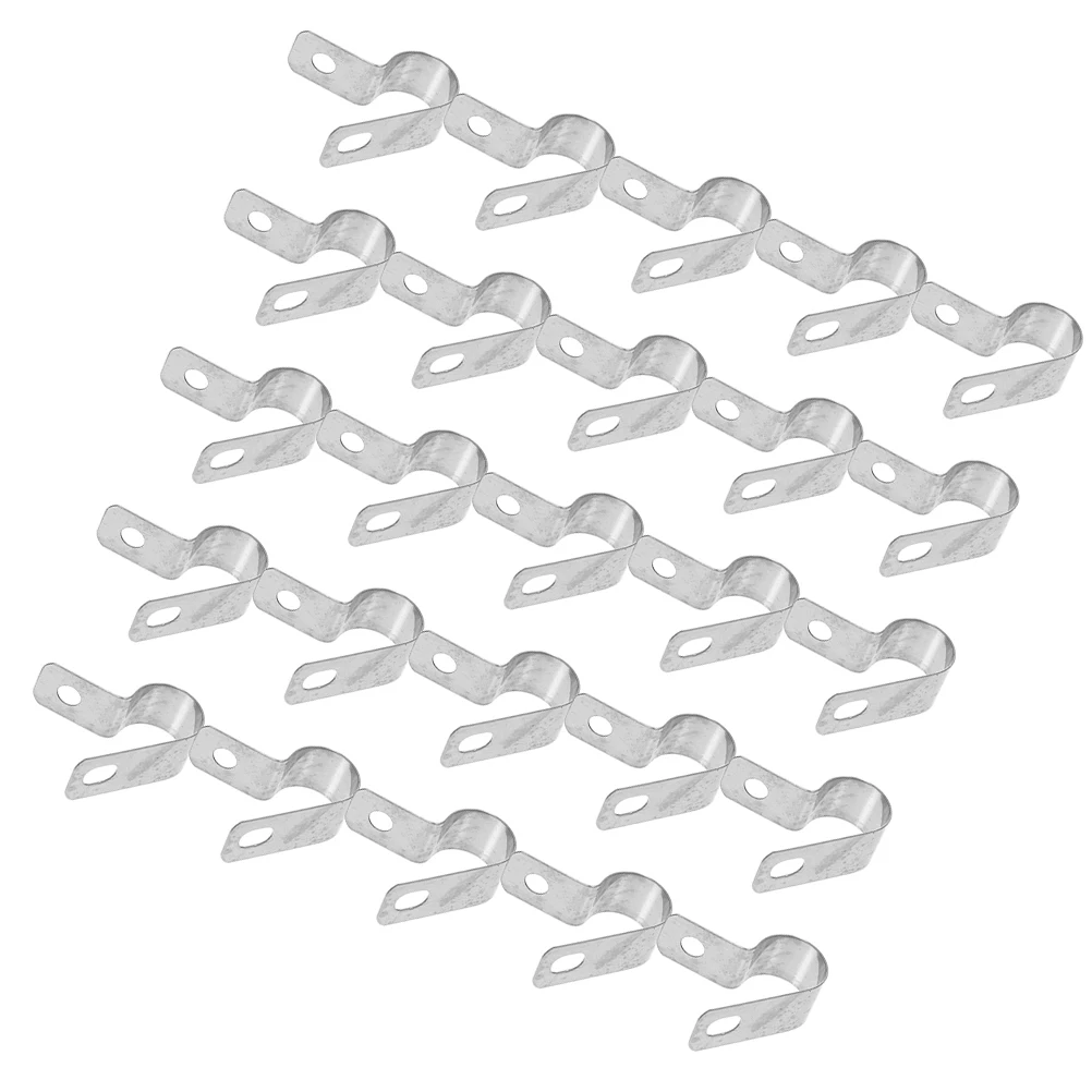 

50pcs Thickened R-shaped Wire Clip Cable Clips Stainless Steel Silver Electrical Wire Harness Management Long Lasting