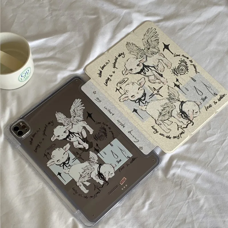 

Чехол с мультяшной овечкой для iPad Air 13, Air 11 дюймов (2024, 2025), iPad Pro 11, 12.9, 13, iPad 5-10 поколений, A16, 11-го поколения, 10.2, 9.7, Mini 6, 7, Air 2, 3, 4, 5